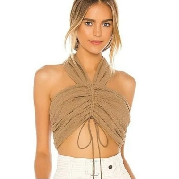 Revolve L'Academie Aliz top coco brown ruched size XS - Picture 1 of 7